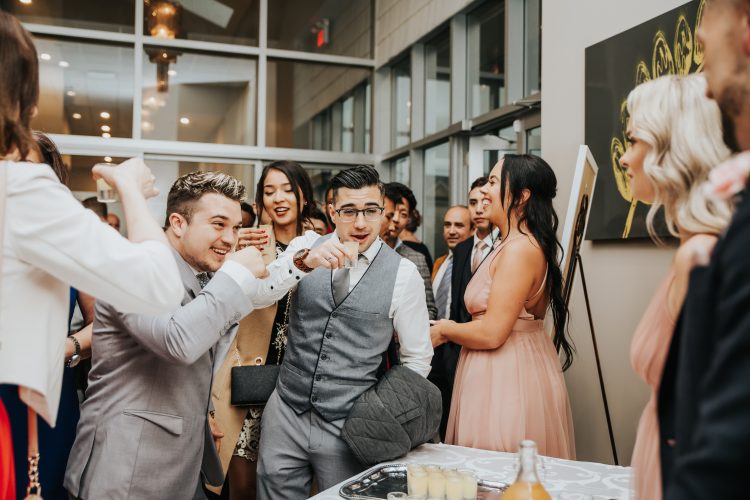 Reception Table with Happy Bridal Party