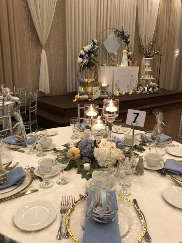 Blue and Gold Baptism Decor