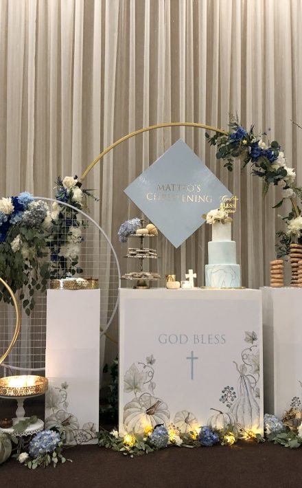 Blue and Gold Baptism at Millennium Gardens