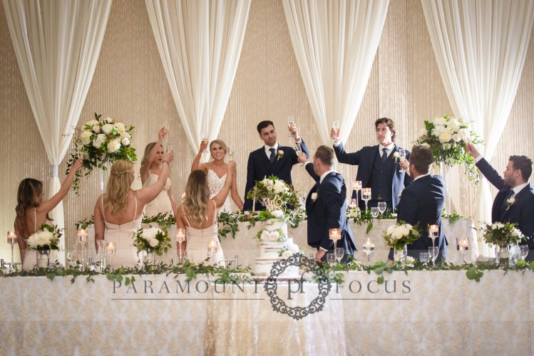 Bridal Party Cheers at Millennium Gardens