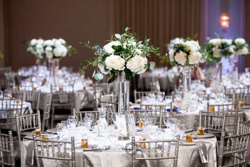 White Floral Centrepieces Wedding