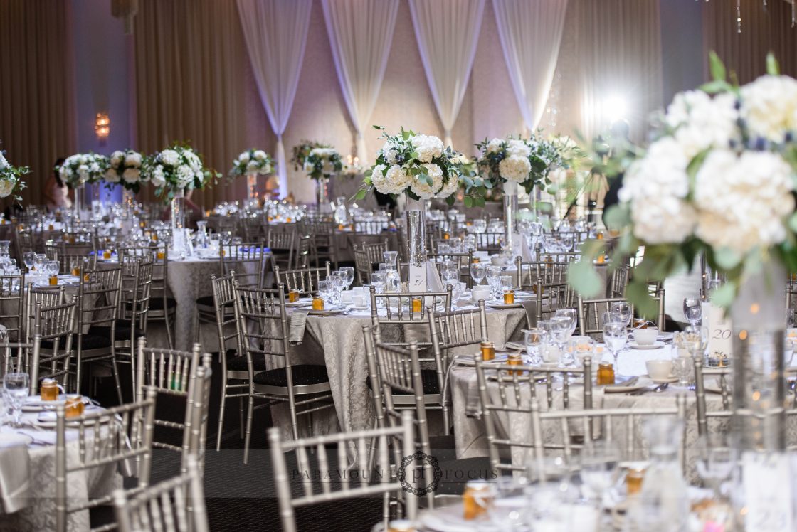 White Floral Centrepieces Wedding