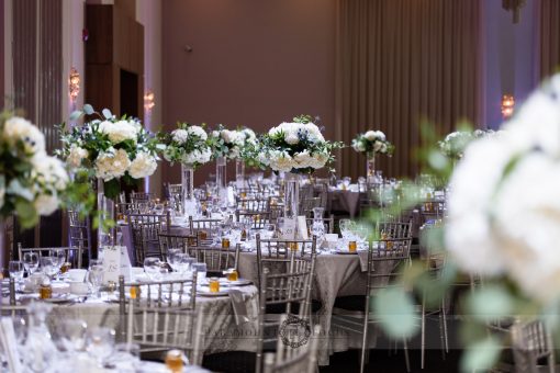 White Floral Centrepieces Wedding