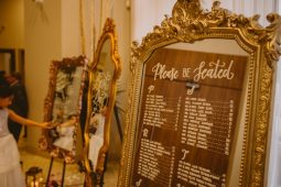 Gold Mirror Seating Chart Wedding