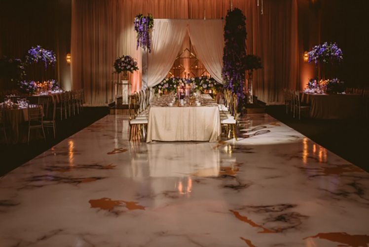 Purple and Gold Wedding Decor